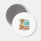 Autismus-Bewusstsein Anders Giraffe Vintage-Shirt_ Magnet (Vorderseite/Rückseite)
