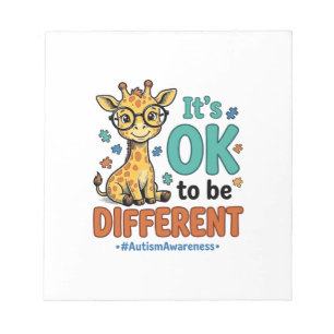 Autismus-Bewusstsein Anders Giraffe Vintage-Shirt_ Notizblock