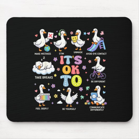 Autismus-Bewusstsein Anders Sein Ist Okay Dummer G Mousepad (Vorne)
