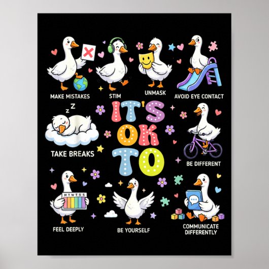 Autismus-Bewusstsein Anders Sein Ist Okay Dummer G Poster (Vorne)