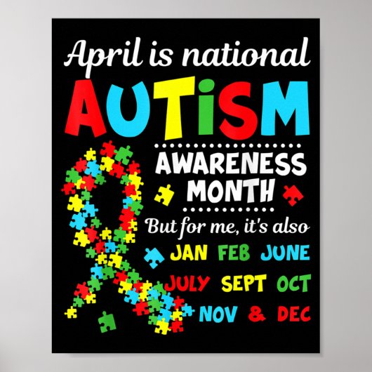 Autismus Bewusstsein - April ist nationale Autismu Poster (Vorne)