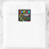 Autismus Bewusstsein - April ist nationale Autismu Quadratischer Aufkleber (Tasche)