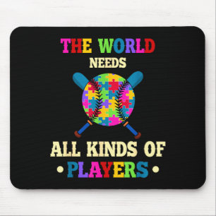 Autismus-Bewusstsein Arten Puzzle Baseballspieler Mousepad