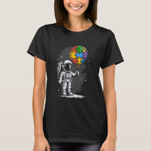 Autismus-Bewusstsein Astronaut Puzzle Ballon Raum T-Shirt