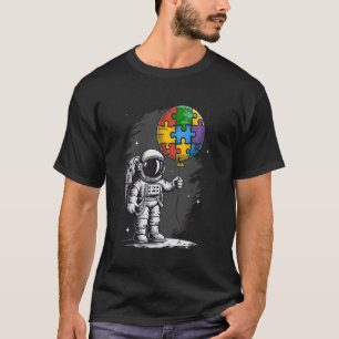 Autismus-Bewusstsein Astronaut Puzzle Ballon Raum T-Shirt