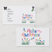 Autismus-Bewusstsein auf weißen Visitenkarten Visitenkarte (Vorne/Hinten)