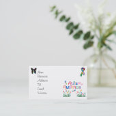 Autismus-Bewusstsein auf weißen Visitenkarten Visitenkarte (Stehend Vorderseite)