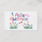 Autismus-Bewusstsein auf weißen Visitenkarten Visitenkarte (Rückseite)