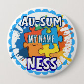 Autismus-Bewusstsein Ausomeness-Anstecknadel Button (Vorderseite)
