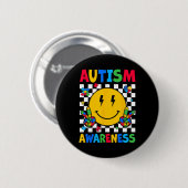 Autismus-Bewusstsein Autism Squad Unterstützung Lä Button (Vorne & Hinten)