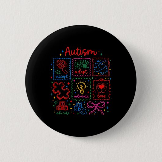 Autismus-Bewusstsein, Autismus-Akzeptanz, Autismus Button (Vorderseite)