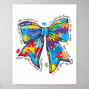 Autismus Bewusstsein Autismus Coquette Bow Neurodi Poster