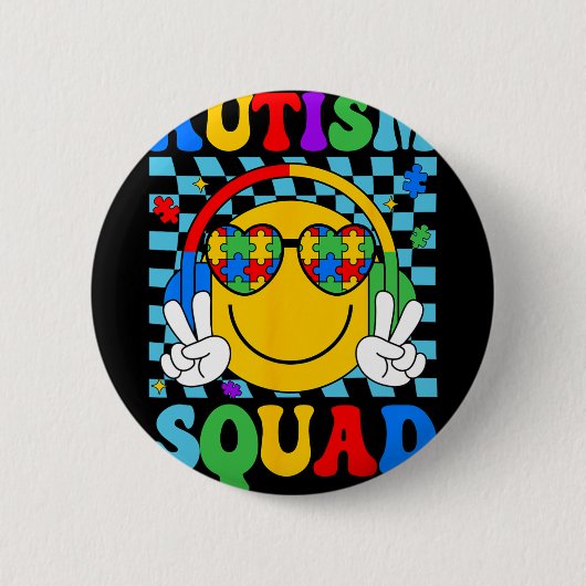 Autismus Bewusstsein Autismus Squad Unterstützung Button (Vorderseite)