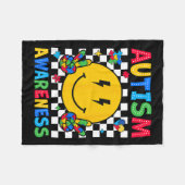 Autismus Bewusstsein Autismus Squad Unterstützung Fleecedecke (Vorderseite (Horizontal))