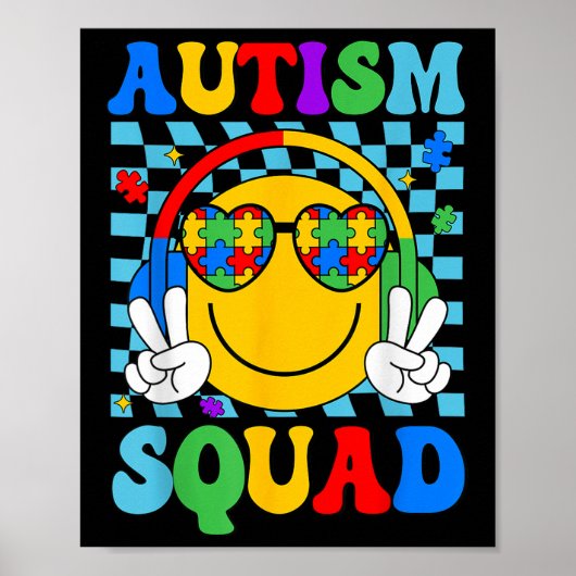 Autismus Bewusstsein Autismus Squad Unterstützung Poster (Vorne)