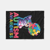 Autismus-Bewusstsein autistisch  Fleecedecke (Vorderseite (Horizontal))
