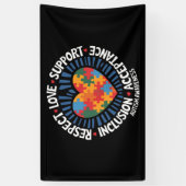 Autismus Bewusstsein Autistische Achtung Liebe Unt Banner (Vertikal)