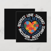 Autismus Bewusstsein Autistische Achtung Liebe Unt Einladung (Vorne/Hinten)