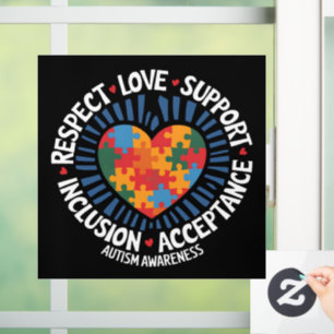 Autismus-Bewusstsein Autistische Achtung Liebe Unt Fensteraufkleber