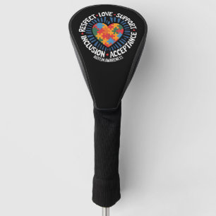 Autismus-Bewusstsein Autistische Achtung Liebe Unt Golf Headcover