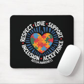 Autismus Bewusstsein Autistische Achtung Liebe Unt Mousepad (Mit Mouse)