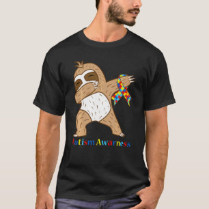 Autismus-Bewusstsein-Band Dabbing Faultier Krieger T-Shirt