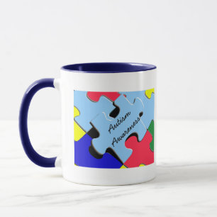 Autismus-Bewusstsein-Band Puzzle Herz Tasse