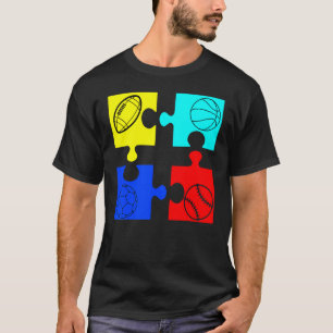 Autismus-Bewusstsein Baseball Basketball Fußball F T-Shirt