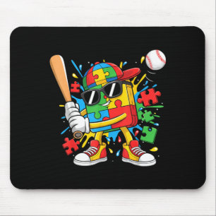 Autismus-Bewusstsein Baseball-Drip-Eiscreme-Puzzle Mousepad