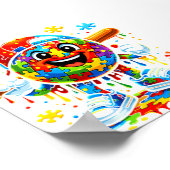 Autismus-Bewusstsein Baseball Eiscreme-Dri Poster (Ecke)