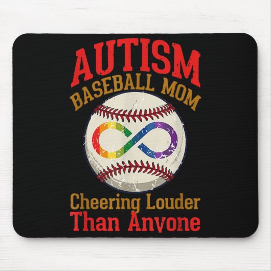 Autismus-Bewusstsein Baseball-Mama Cheering Mama M Mousepad (Vorne)