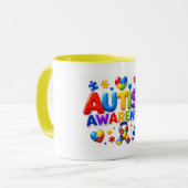 Autismus-Bewusstsein-Becher. Tasse (Vorderseite Links)