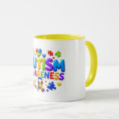 Autismus-Bewusstsein-Becher. Tasse (VorderseiteRechts)