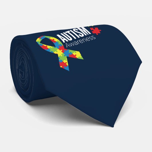Autismus-Bewusstsein - Blau Krawatte (Gerollt)