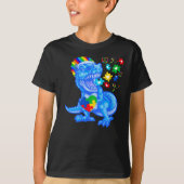 Autismus Bewusstsein Blauer Monat Blauer Dinosauri T-Shirt (Vorderseite)