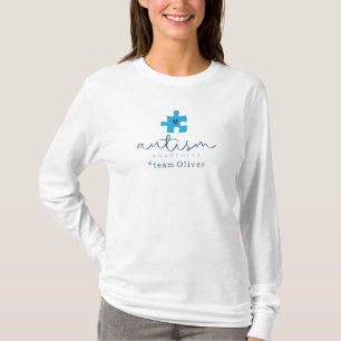 Autismus-Bewusstsein blaues Puzzleteil #Team Name  T-Shirt