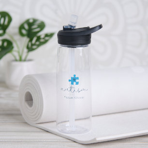Autismus-Bewusstsein blaues Puzzleteil #Team Name Trinkflasche