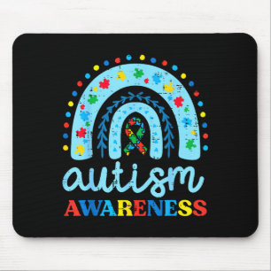 Autismus-Bewusstsein Blaues Regenbogenband Asd Jun Mousepad