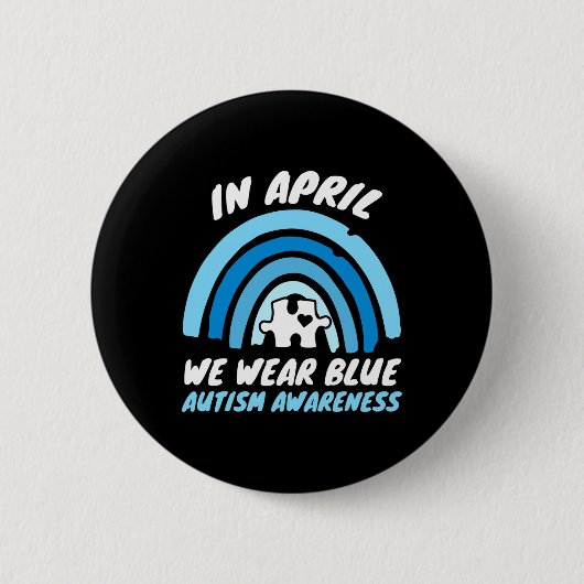 Autismus Bewusstsein Blue April Liebe Autistische Button (Vorderseite)