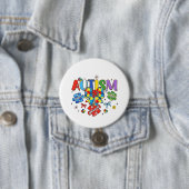 Autismus Bewusstsein Bow Coquette Puzzle Piece Neu Button (Beispiel)
