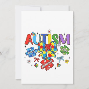 Autismus Bewusstsein Bow Coquette Puzzle Piece Neu Dankeskarte