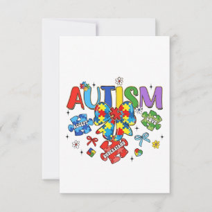 Autismus Bewusstsein Bow Coquette Puzzle Piece Neu Dankeskarte