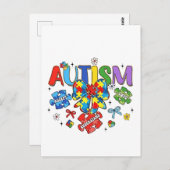 Autismus Bewusstsein Bow Coquette Puzzle Piece Neu Postkarte (Vorne/Hinten)