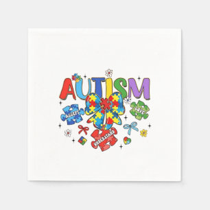 Autismus Bewusstsein Bow Coquette Puzzle Piece Neu Serviette