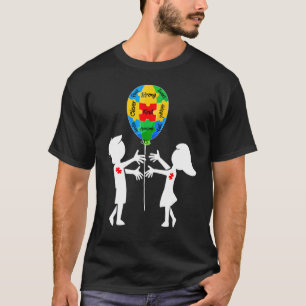 Autismus-Bewusstsein Bruder Schwester Puzzle Ballo T-Shirt