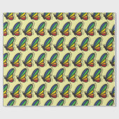 Autismus-Bewusstsein Bunte Butterfly Neurodiversit Geschenkpapier (Flach)