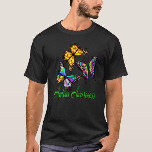 Autismus-Bewusstsein Bunte Schmetterlinge T-Shirt