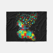 Autismus Bewusstsein Butterfly Peace Lover Geschen Fleecedecke (Vorderseite (Horizontal))