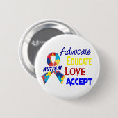 Autismus-Bewusstsein Button (Vorne & Hinten)