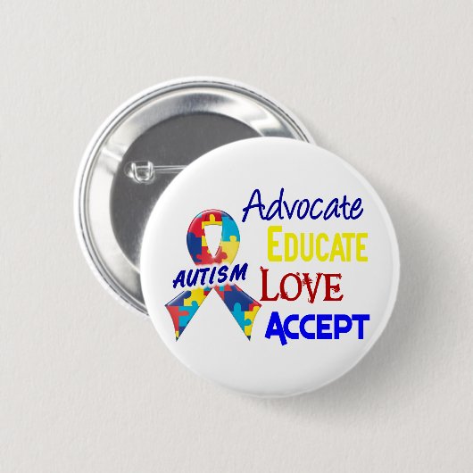 Autismus-Bewusstsein Button (Vorne & Hinten)